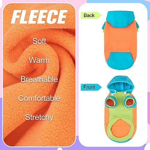 BEAUTYZOO Fleece Dog Hoodie Sweatershirt with Pocket and Leash Hole, Stretchy Small Medium Large Sized Dogs Clothes for Fall Winter Cold Days, Color Designer Warm Dog Jackets,French Bulldog Coats
