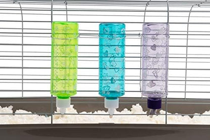Lixit® Critter Bright Water Bottles for Hamsters, Rabbits, Chinchillas, Ferrets, Guinea Pigs and Other Small Animals - Made in USA (Blue (Pack of 1), 16 Ounce)