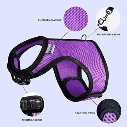 Niteangel Adjustable Soft Harness with Elastic Leash for Rabbits (XL, Pink)