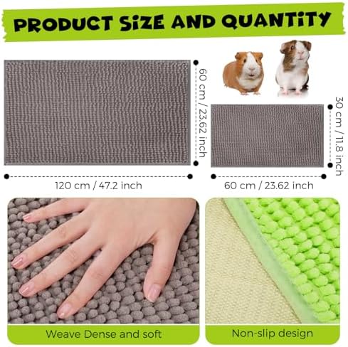 Barydat 8 Pcs Guinea Pig Cage Liner for Guinea Pig Cage Bedding Reusable Rabbit Mat Pad Washable Training Pad Animal Sleeping Bedding Mat