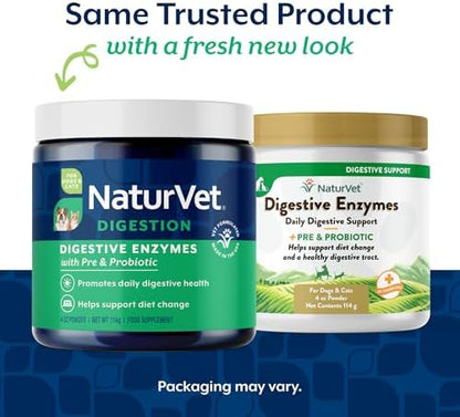 NaturVet Digestive Enzymes with Pre & Probiotic for Dogs & Cats - 4 oz