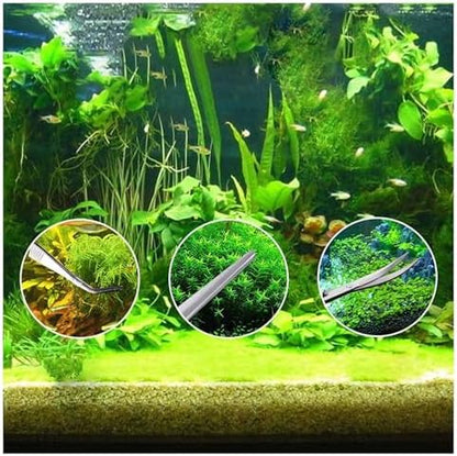 Aquascaping Tools 5 in 1 Kit Aquarium Scissors Plant Tools Curved & Straight Scissor Tweezers Spatula Stainless Steel Anti Rust Aquascape Tools for Fish Tank
