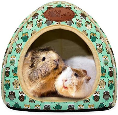 Guinea Pig Bed Hideout, Washable Hamster Cave for Small Animals