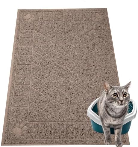 Cat Litter Box Mat, 35" x 24" Large Waterproof Litter Trapping Mat