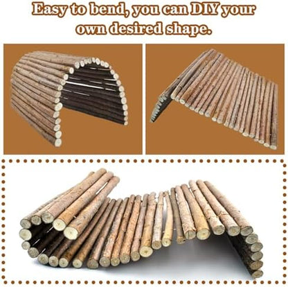 kathson Rabbit Bridge Wooden Hamster Climbing Tunnel Bunny Extra Large Ladder Wood Flexible Hideout for Guinea Pig Chinchilla Ferret Hedgehog Rat Squirrel and Other Rodents(26 x 16 in)