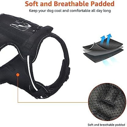 Amazon Basics No-Pull Dog Harness, Adjustable Front Clip, Escape Proof Tactical Vest, Small, Black