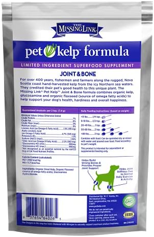The Missing Link Pet Kelp Joint & Bone Organic Supplement Powder, Dog, 8 oz