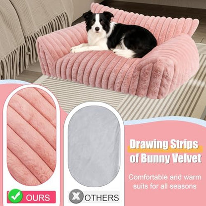 Cute Dog Couch for Medium Large Dogs,Dog Cat Couch Sofa,Dog Bed,L,Pink