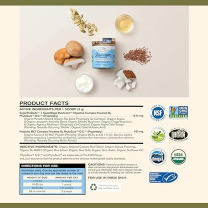 Badlands Ranch Super Gut Biotics Probiotic Supplement for Dogs, 30 Scoops
