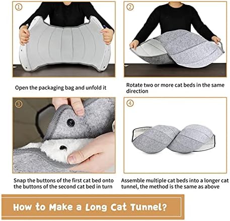 Foldable Pet Bed Cat Litter Breathable Kennel Cave Tunnel Toy Semi-Enclosed Creative Cat Mat Four Seasons Pet Supplies Felt Cloth