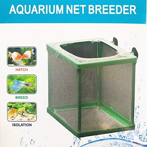 COMOK Fish Hatchery Breeder Box Aquarium Separation Net Nylon Incubator Mesh Fish Breeding Tanks Isolation Box Green Square