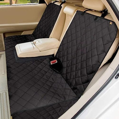 Bark Lover Dog Car Seat Cover for Back Seat, Upgraded Thickened Matte Fabric, Waterproof Car Seat Protector, Non-Slip Backseat Cover for Dogs in Car, Armrest Compatible, Fits Most Cars SUVs & Trucks