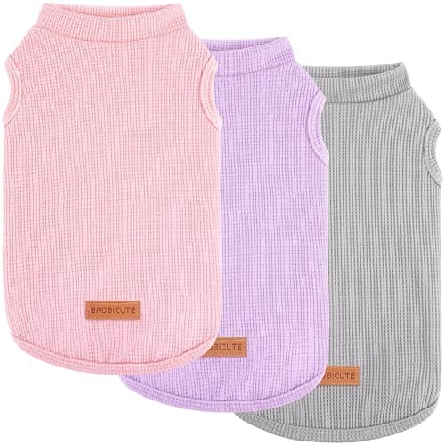 3Pack Dog Shirts Lightweight Waffle Dog Shirt for Small Dogs Sleeveless Dog Shirt for Small Medium Boy Girl Dogs Cozy & Breathable Pet Vest