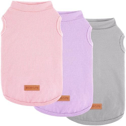 3Pack Dog Shirts Lightweight Waffle Dog Shirt for Small Dogs Sleeveless Dog Shirt for Small Medium Boy Girl Dogs Cozy & Breathable Pet Vest