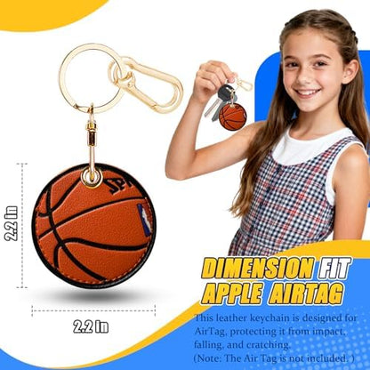 Leather Keychain Holder Case for AirTag, Cute Protective Cover for Apple Airtag KeyChain, GPS Tracker Item Finder