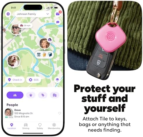 Life360 Tile - Bluetooth Tracker, Keys Finder and Item Locator for Keys, Bags and More. Phone Finder. Both iOS and Android Compatible. 4-Pack