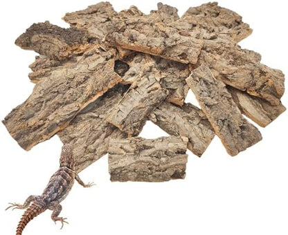 VCEPJH 1.5 LB Reptile Bark Bedding, Natural Cork Bark for Reptiles Flat Cork Wood Terrarium Substrate Tank Supplies for Snake Spiders Bearded Dragons Hermit Crabs Geckos