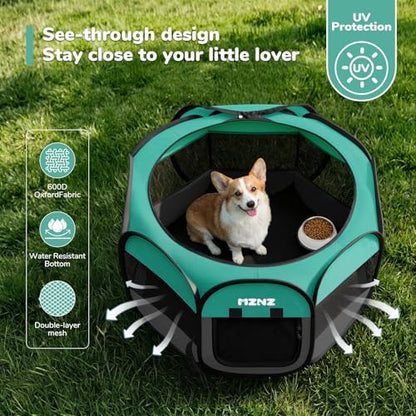 Dog Cat Small Animal Puppy Playpen Crate, Medium, Blue