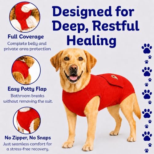 Surgi Snuggly Dog Surgery Recovery Suit, Cone Alternative, Spay/Neuter XL