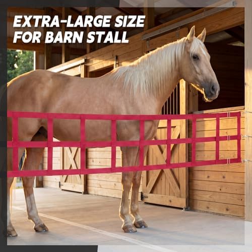 Zonon 8' x 20'' Adjustable Polyester Stall Guards for Horses, Red