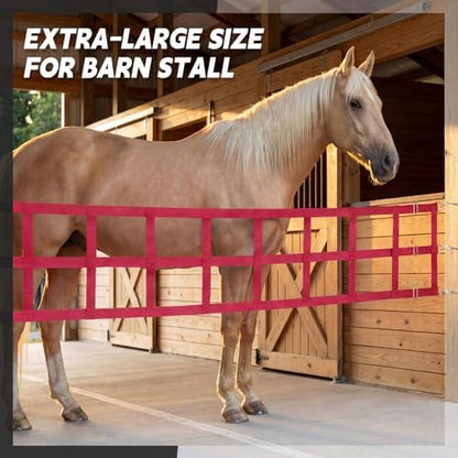 Zonon 8' x 20'' Adjustable Polyester Stall Guards for Horses, Red