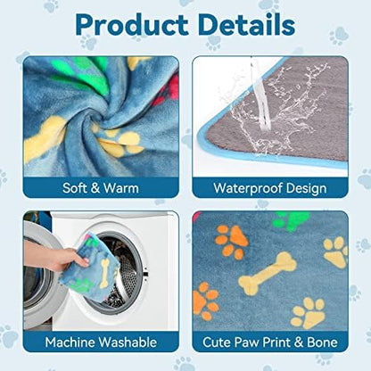 YUEPET 3 Pack Waterproof Guinea Pig Blankets, Fleece Cage Liners, L