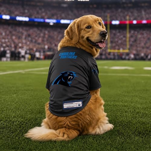 Littlearth NFL Carolina Panthers Stretch Pet Jersey, Team Color, Medium