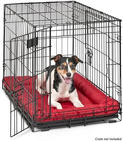MidWest Homes for Pets Ultra-Rugged MAXX Dog Bed, Water Repellant, Easy Wipe Clean, Super Durable, Fits 30-inch Dog Crates, Slip Resistant Bottom, Red, 30L x 21W x 3H inches