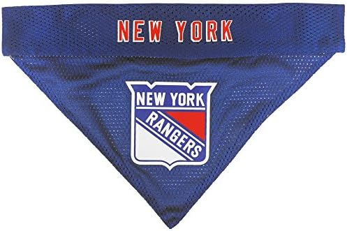 Pets First NHL New York Rangers Reversible Bandana Size XX-Large for Dogs & Cats. 2 Sided Sports Bandana, Premium Embroidery Team Logo, Many NHL Teams Available
