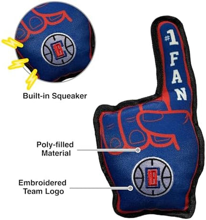 Pets First NBA #1 Fan Toy. Best Sports Dog Toy with Double Stitched Trim and Tough Nylon Material Filled with Chewable Polyfil and Inner Squeaker