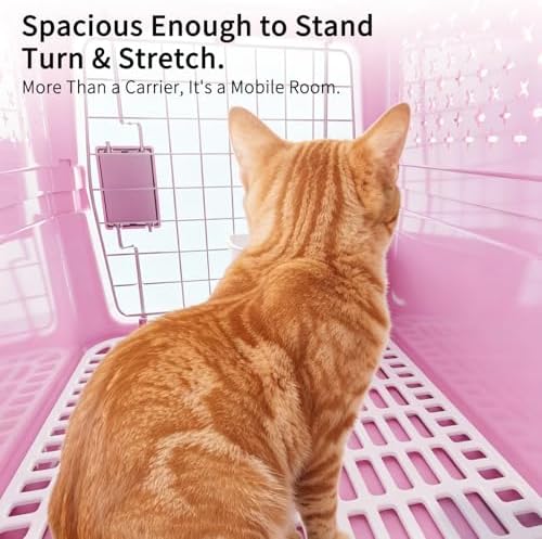 RIZZARI Airline Pet Carrier: Hard-Sided Small Cat & Dog Crate with Bowl