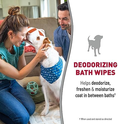 Nature's Miracle Deodorizing Bath Wipes Sunkissed Breeze Scent, 100 Count (Pack of 3)