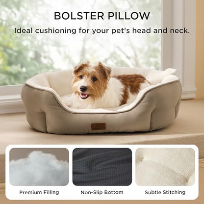 Bedsure Medium Dog Bed Washable,Large Cat Beds for Indoor Cats,28in Camel