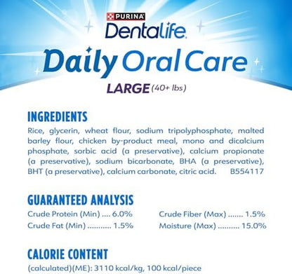 Dentalife Purina Daily Dental Chews for Large Dogs, 18 ct Pouch