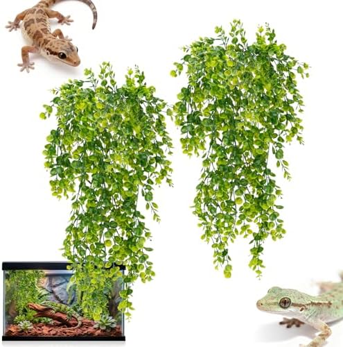 RAINFLOW 2PCS Fake Hanging Plants - Artificial Reptile Habitat Vines