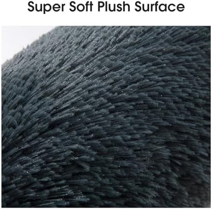 HOMBYS 25" Dog Pillow for Large & Medium Dogs, Soft Faux Fur Calming Pet Pillow for Anxiety Relief, Machine Washable, Plush Pet Toy (Dark Grey, 25"x8"x4")