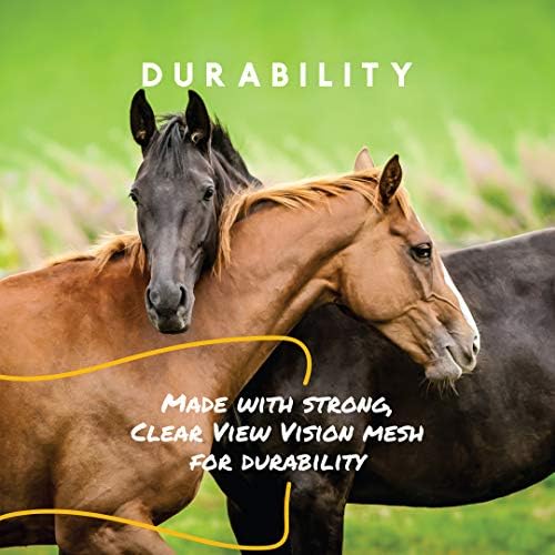 Manna Pro, Pro-Force Equine Fly Mask with Ears & Equi-Glo Reflector, Horse Mask(s), Mask for Horses, Durable Clear-View Mesh, UV Protection, Adjustable, Fits 900–1200 lb Horses