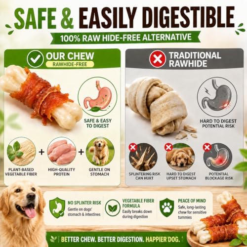 Chicken Wrapped Cheese Bone Dog Treats for All Dogs - 10oz (285g) High Protein Jerky Sticks - Rawhide-Free Calcium Rich Dog Snacks - Healthy Training Rewards & Teeth Cleaning Chews