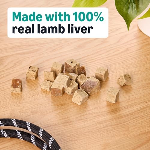 Amazon Basics Freeze-Dried Raw Single Ingredient Dog Treats, Lamb Liver, High Protein, Healthy Training Treats or Meal Topper for all Dogs, Grain-Free, 3.3oz (Previously Wag)