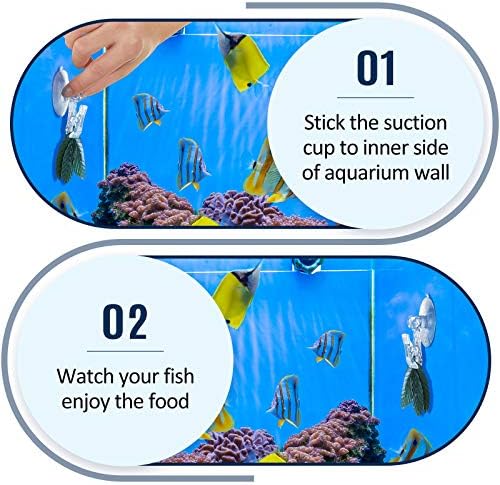 Jetec 8 Pieces Fish Seaweed Clip Plant Suction Cup with Clip Feed Holder for Aquarium Fish Tank Accessories