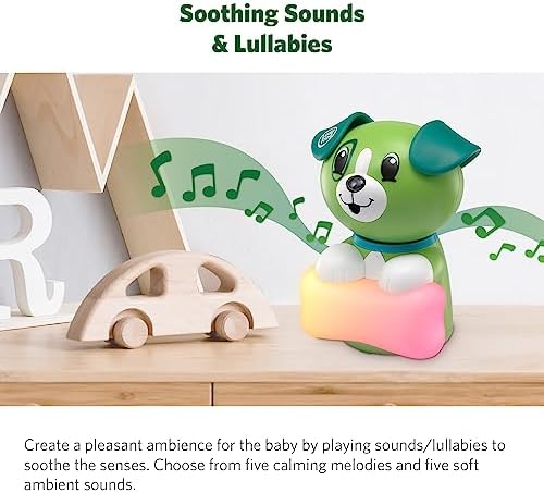 LeapFrog Scout LF2911 Baby Monitor Camera, WiFi Remote Access, 1080p HD 360 ° Pan & Tilt Smart Camera, 2-Way Audio Talk, Night Light, Night Vision, Soothing Sounds, Temp. & Humidity Sensor