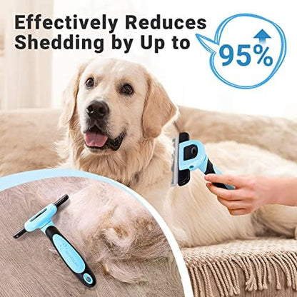 MIU COLOR Pet Grooming Brush, Deshedding Tool for Dogs & Cats, Blue
