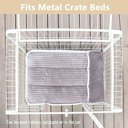 Dog Bed for Large Dogs, Dog Mattress with Pillow for Crate Kennel, Sofa pet Bed, Super Soft pet Bed for Medium, Jumbo, Small Dogs Breeds Grey, Medium:(31"x25"x3")