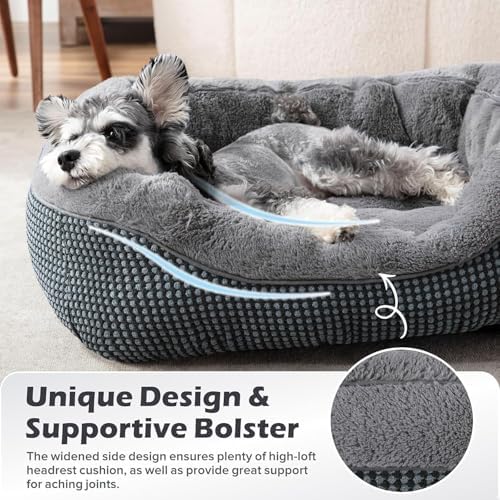 INVENHO XL Dog Beds Large Sized Dog, Washable Orthopedic Warming Soft Sleeping Durable with Anti-Slip Bottom