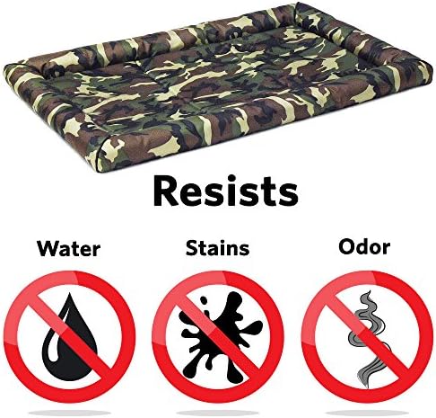 MidWest Homes for Pets XL QuietTime MAXX Ultra-Rugged Dog Bed, Water & Odor Resistant, Bolstered Edge, Non-Slip Bottom, Fits 48-inch Crates, Camo