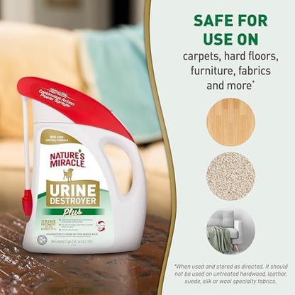 Nature's Miracle Dog Urine Destroyer Plus, Enzymatic, 64 oz Flip & Go