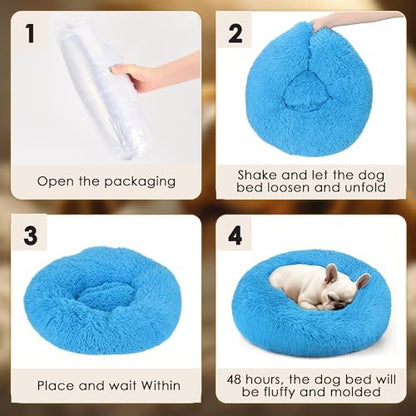 Extra Large Dog Beds, 36in Human Dog Anxiety Relief Comfort Bed(Light Blue)