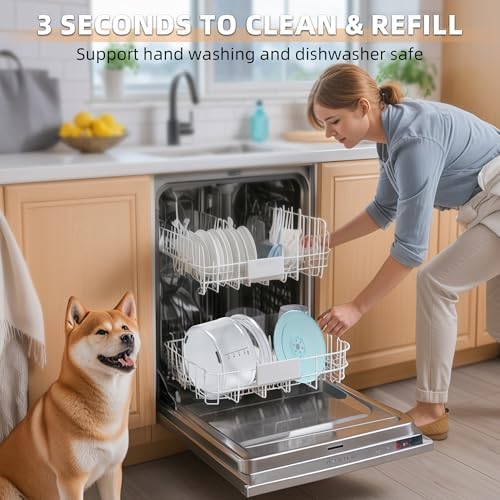 Decflow 1.2Gal No Spill Dog Water Bowl with Slow Drinking Feeder