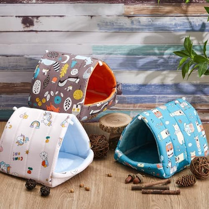 Cinnvoice Guinea Pig Hideout Bed Washable House Cage, Forest, 7.9 in