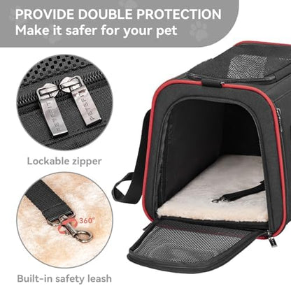 Petsfit Large Expandable Cat Carrier for Travel, Up to 18 lb